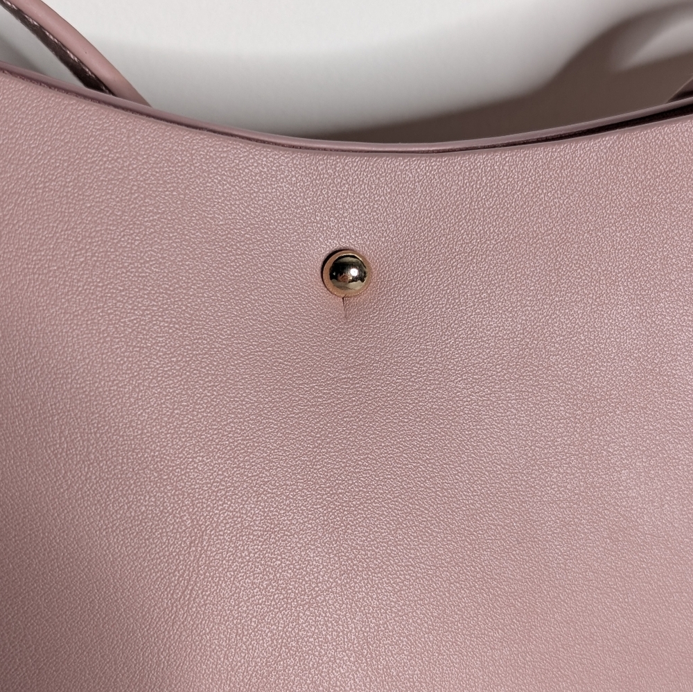 Anthropologie Samara Vegan Leather Minimalist Crossbody Pink Peony Medium - Picture 3 of 11